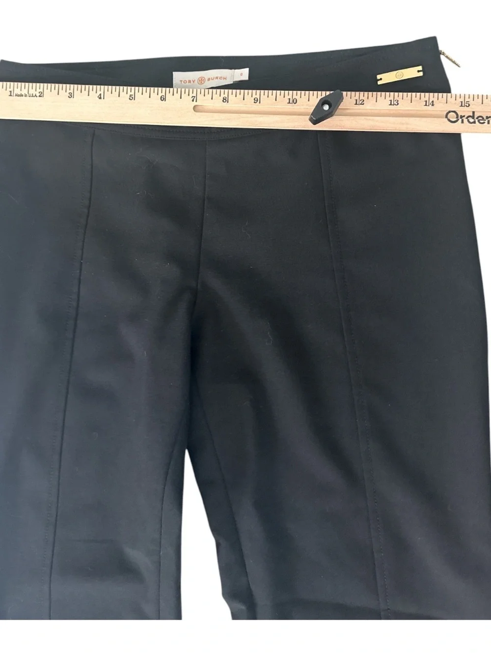 TORY BURCH Azalea Black Slim Ankle Pants Wool blend